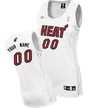 Womens Customized Miami Heat White Jersey